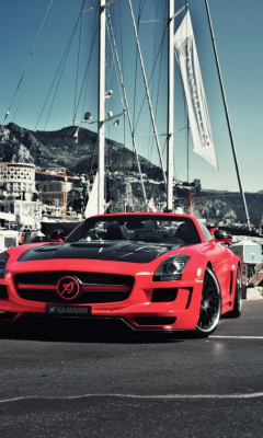 Fondo de pantalla Red Mercedes Benz Sls Amg 240x400