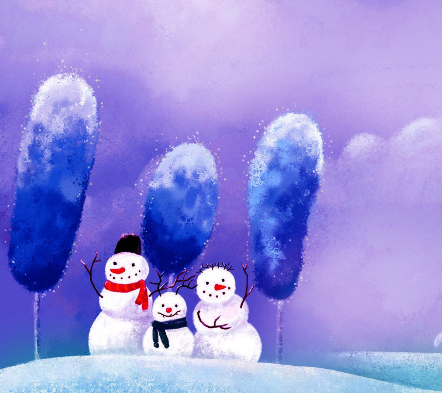 Funny Snowmen wallpaper 1440x1280