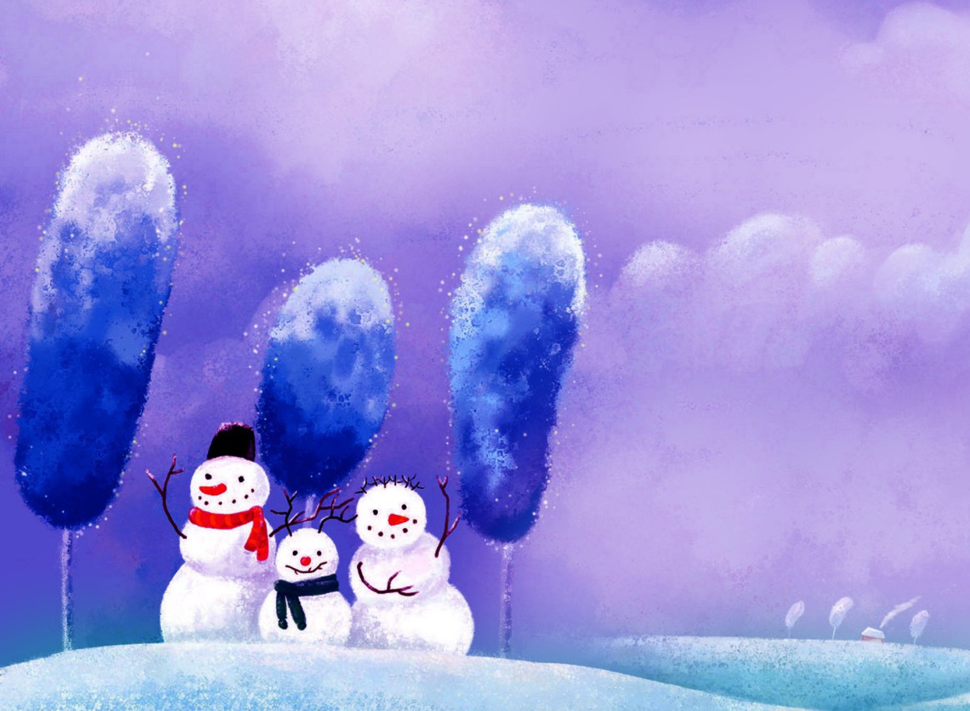Обои Funny Snowmen 1920x1408