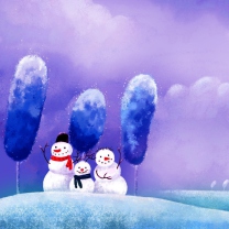 Das Funny Snowmen Wallpaper 208x208