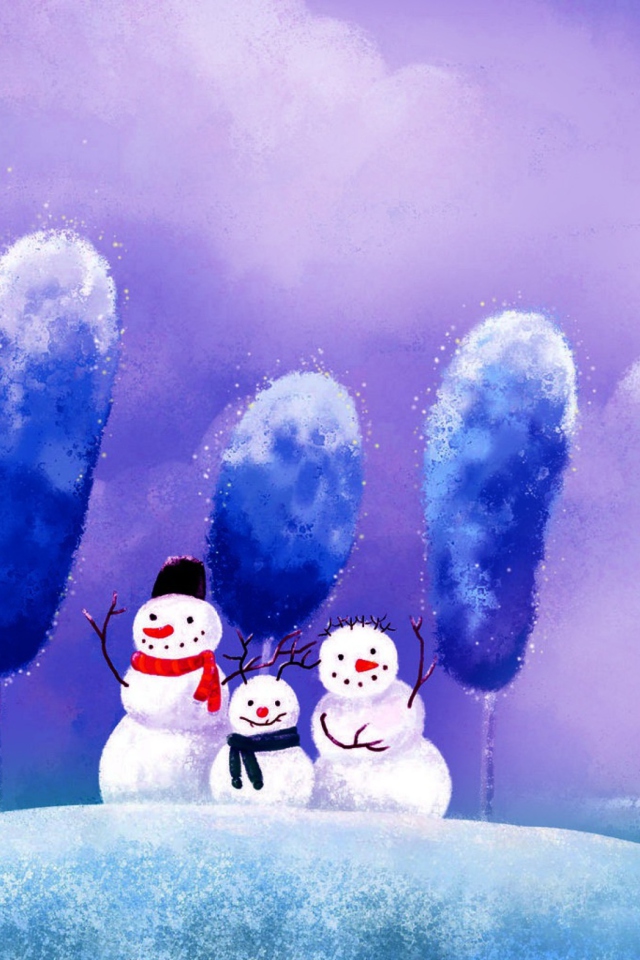 Screenshot №1 pro téma Funny Snowmen 640x960