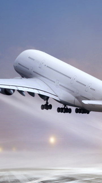 Fondo de pantalla Airbus A380 Take Off 360x640