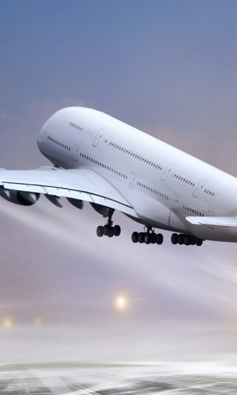 Das Airbus A380 Take Off Wallpaper 480x800