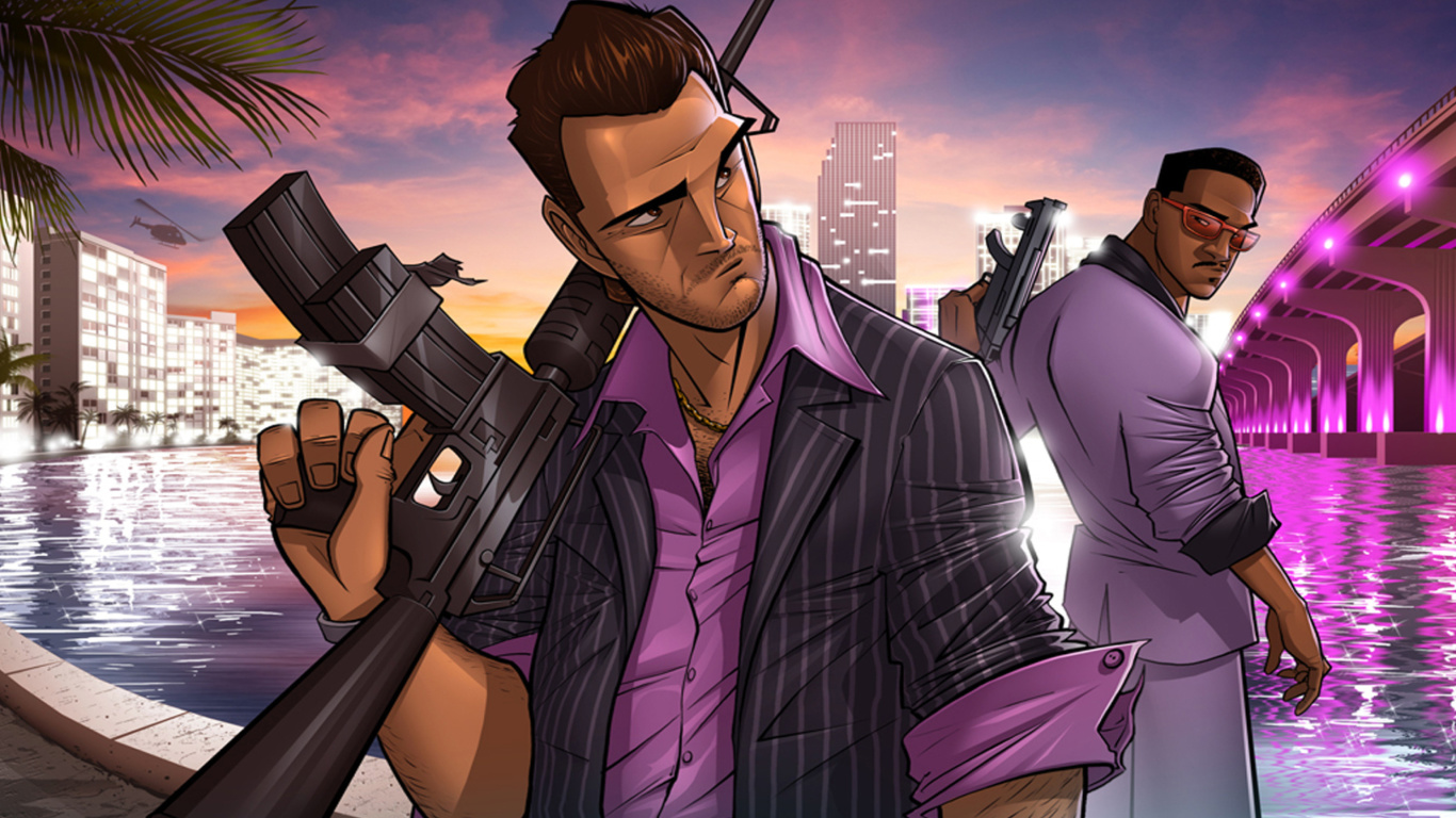 Tommy Vercetti in Grand Theft Auto Vice City screenshot #1 1366x768