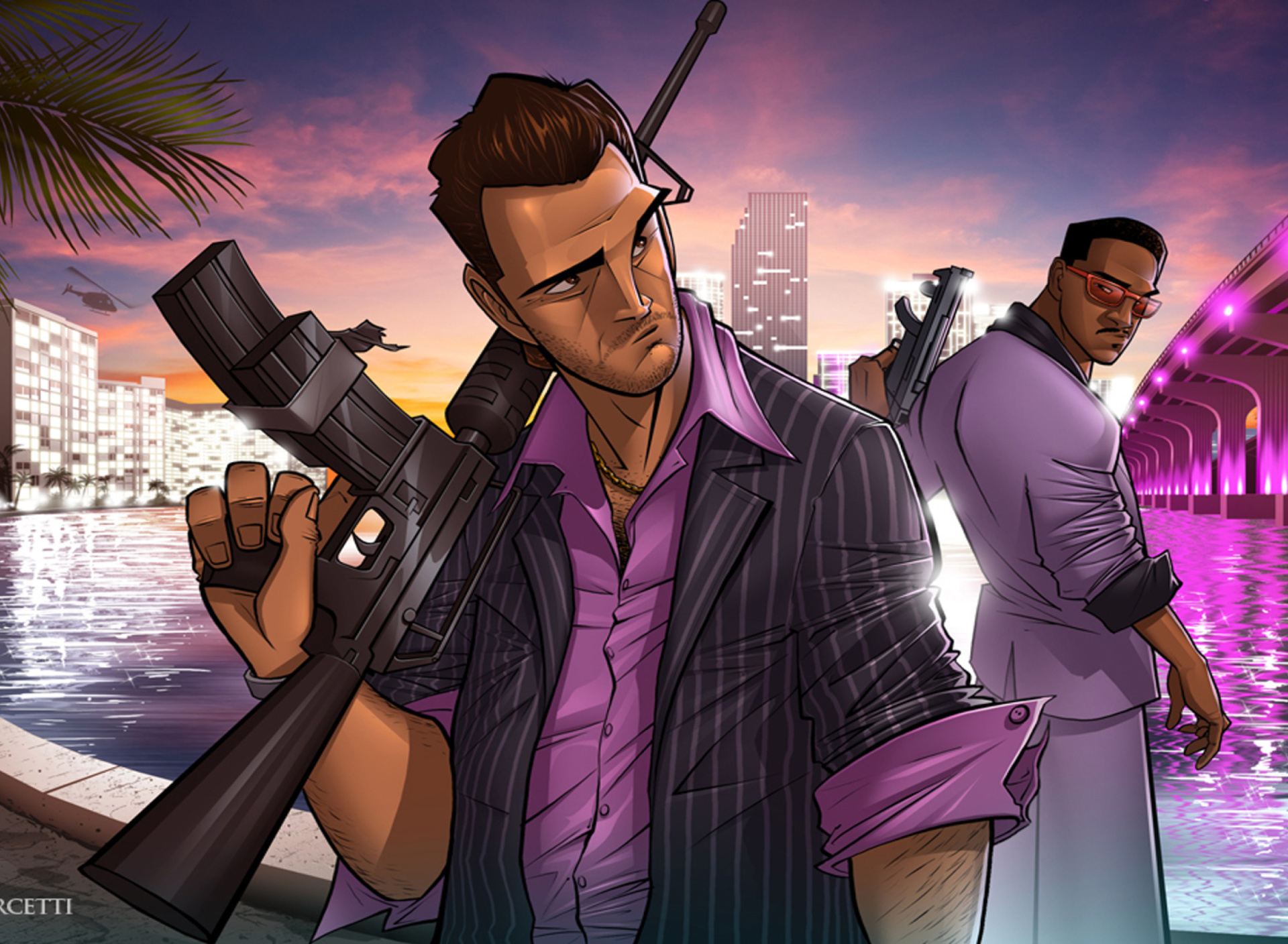 Tommy Vercetti in Grand Theft Auto Vice City wallpaper 1920x1408