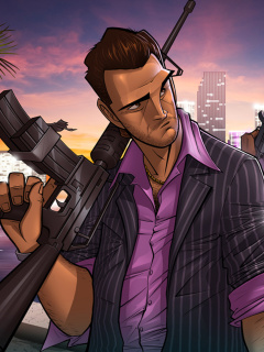 Das Tommy Vercetti in Grand Theft Auto Vice City Wallpaper 240x320