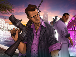 Das Tommy Vercetti in Grand Theft Auto Vice City Wallpaper 320x240