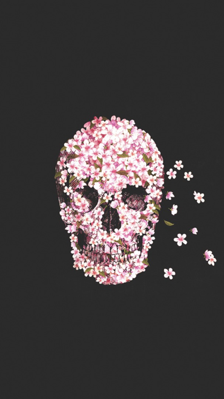 Das Flower Skull Wallpaper 750x1334