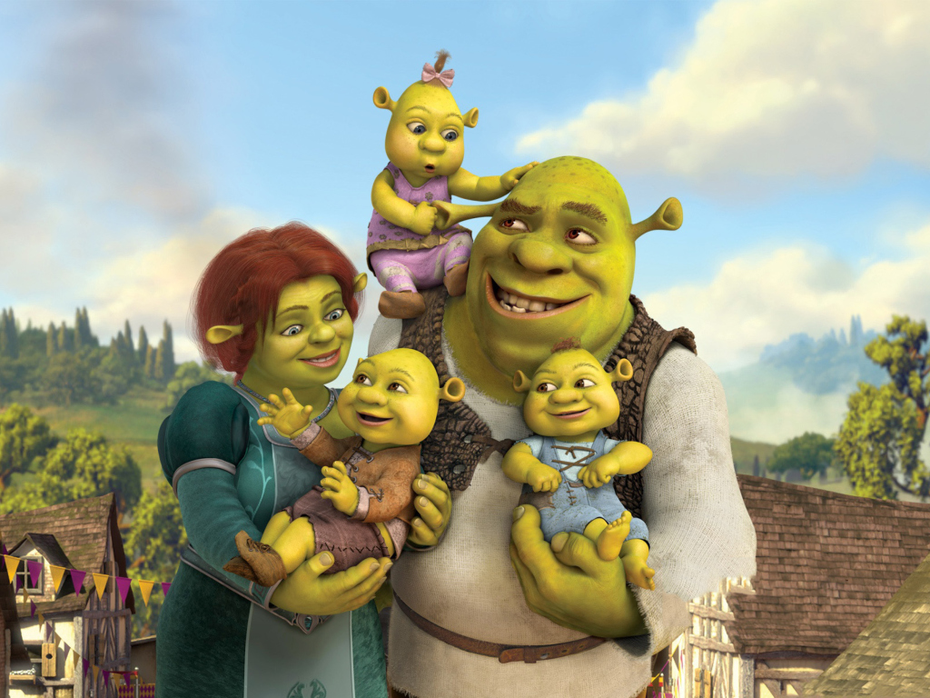 Shrek And Fiona's Babies wallpaper 1024x768