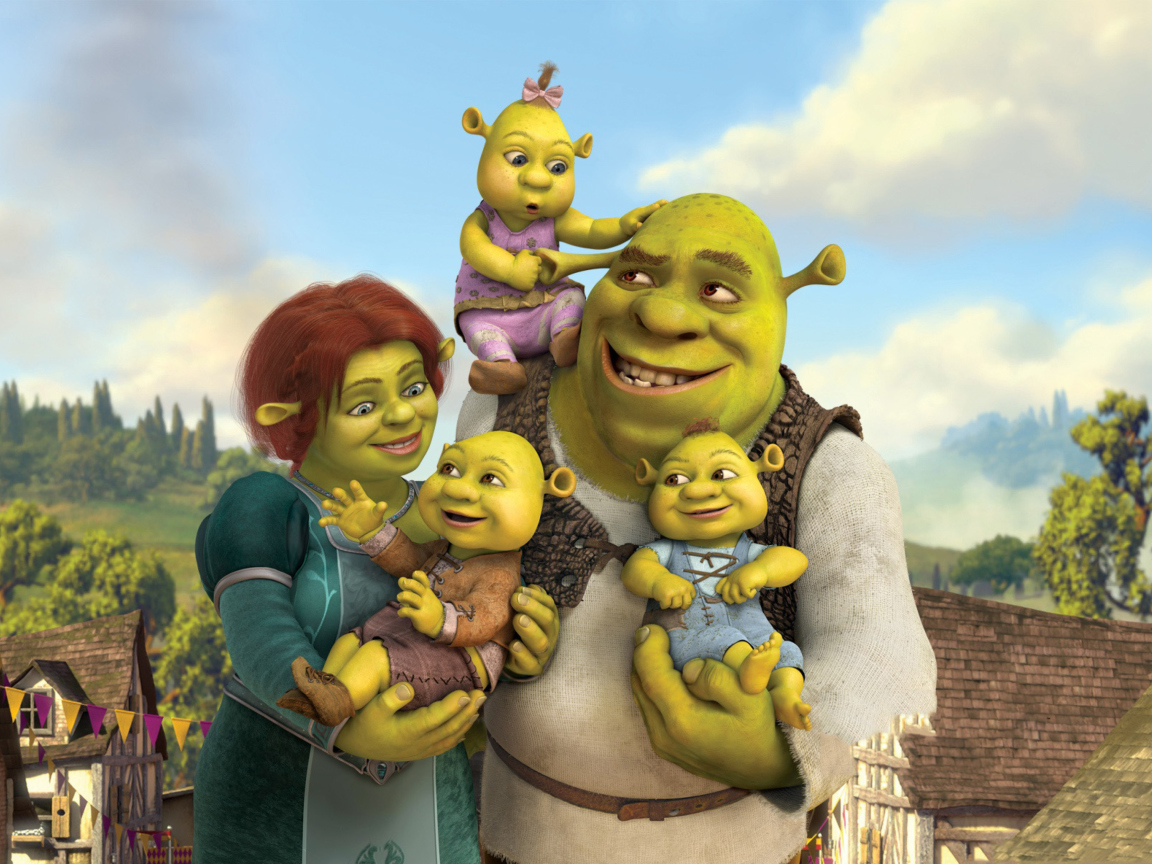 Sfondi Shrek And Fiona's Babies 1152x864