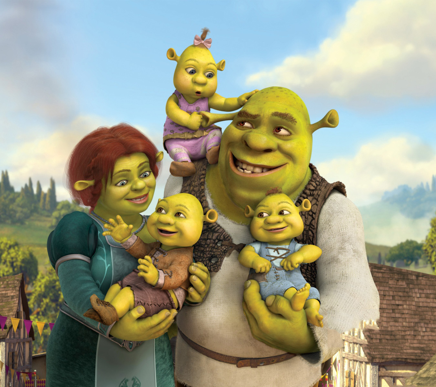 Обои Shrek And Fiona's Babies 1440x1280