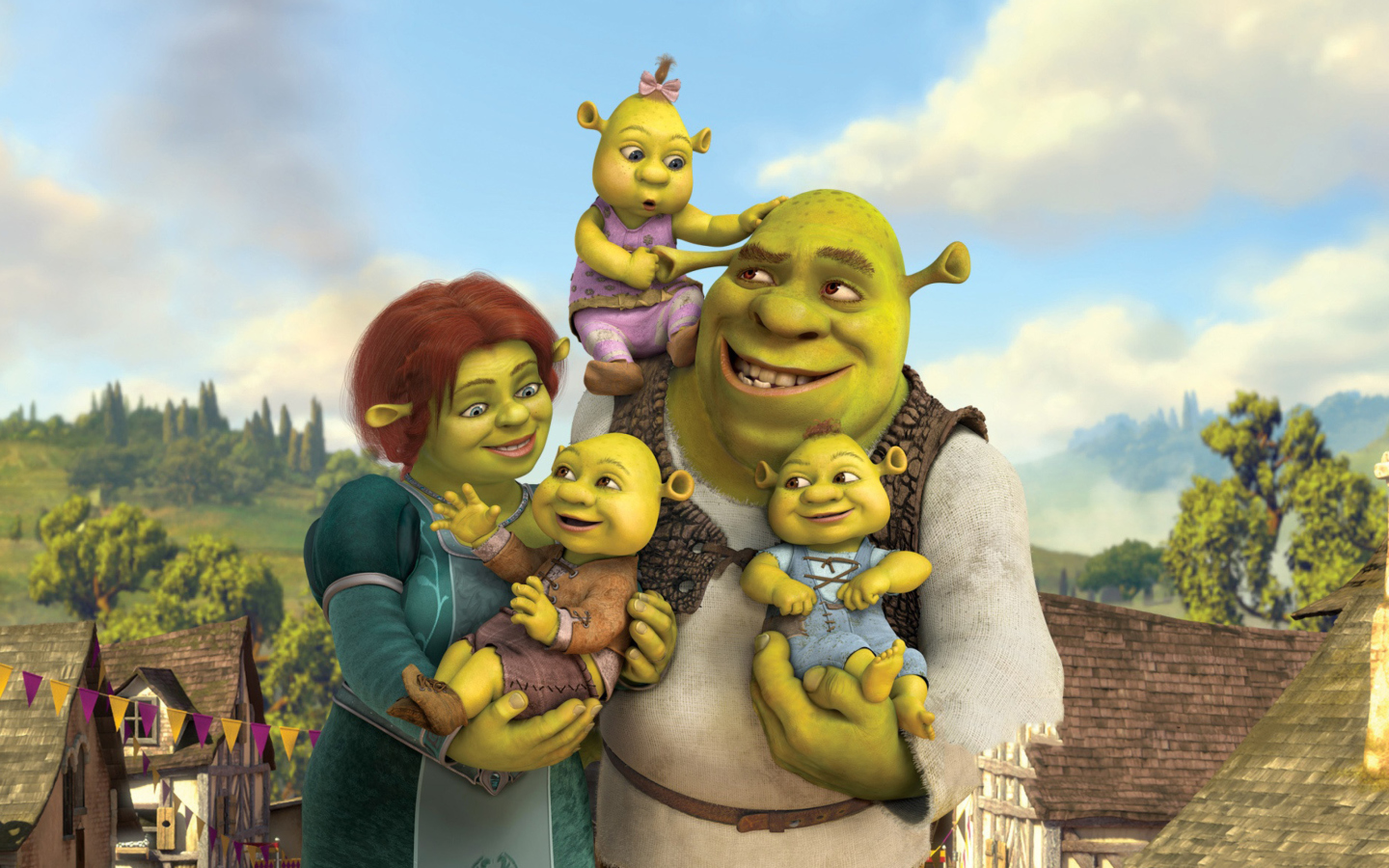 Обои Shrek And Fiona's Babies 1440x900