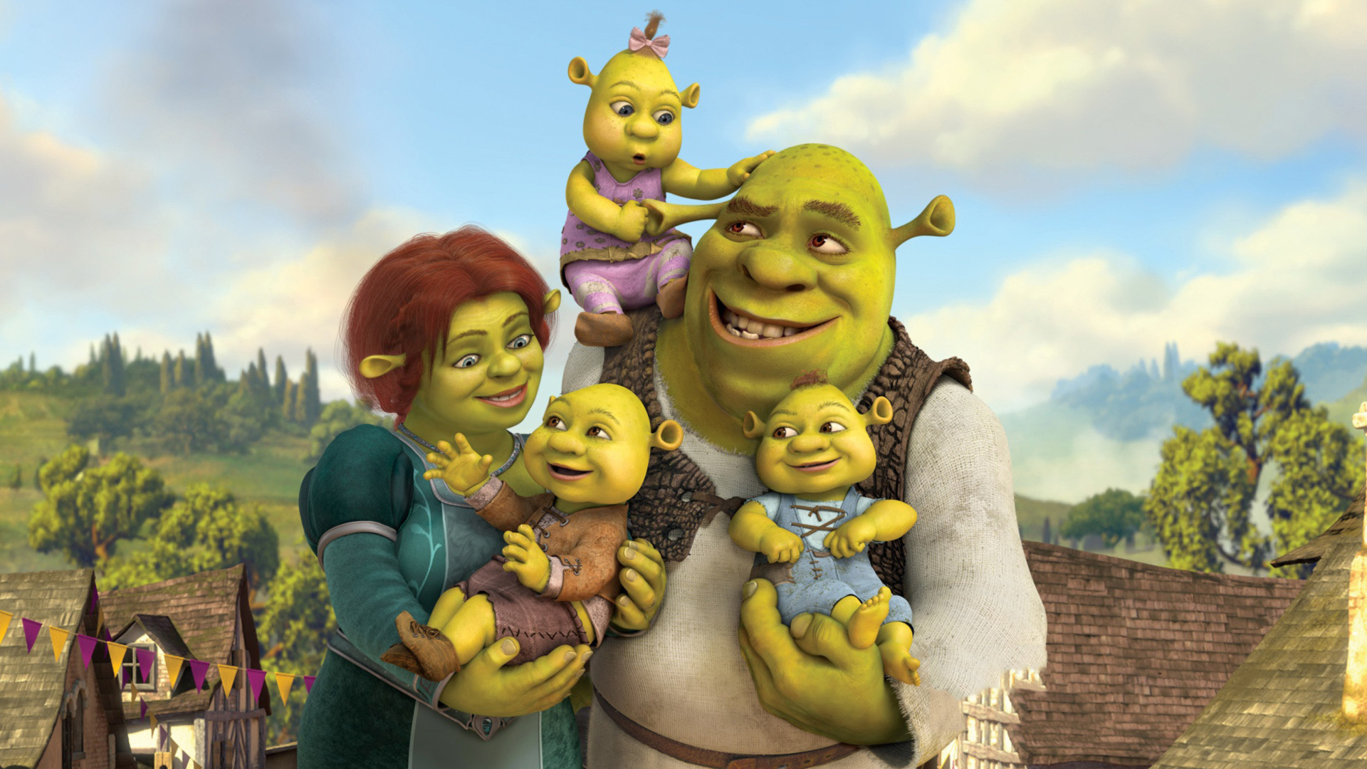 Shrek And Fiona's Babies wallpaper 1920x1080