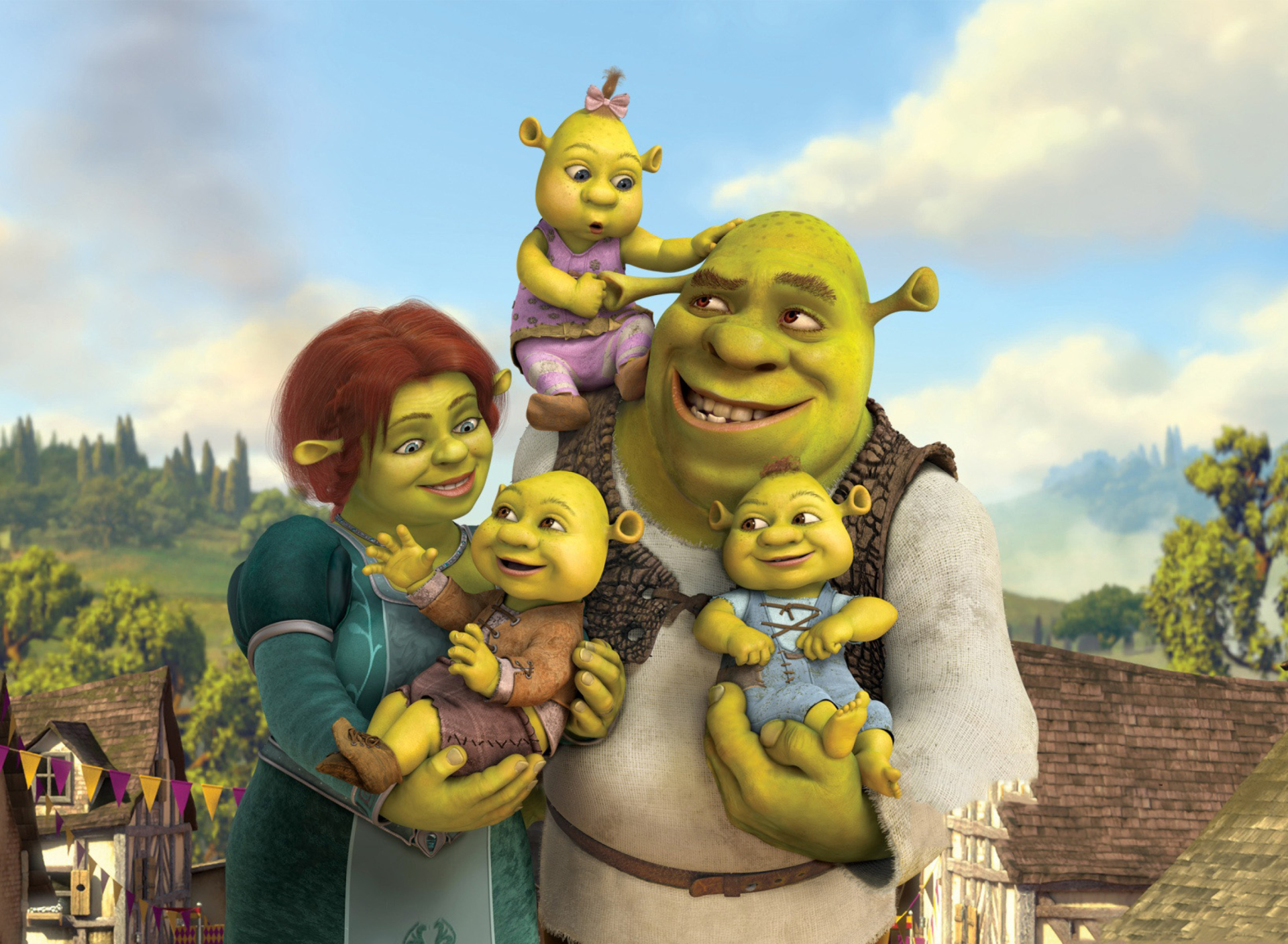 Обои Shrek And Fiona's Babies 1920x1408