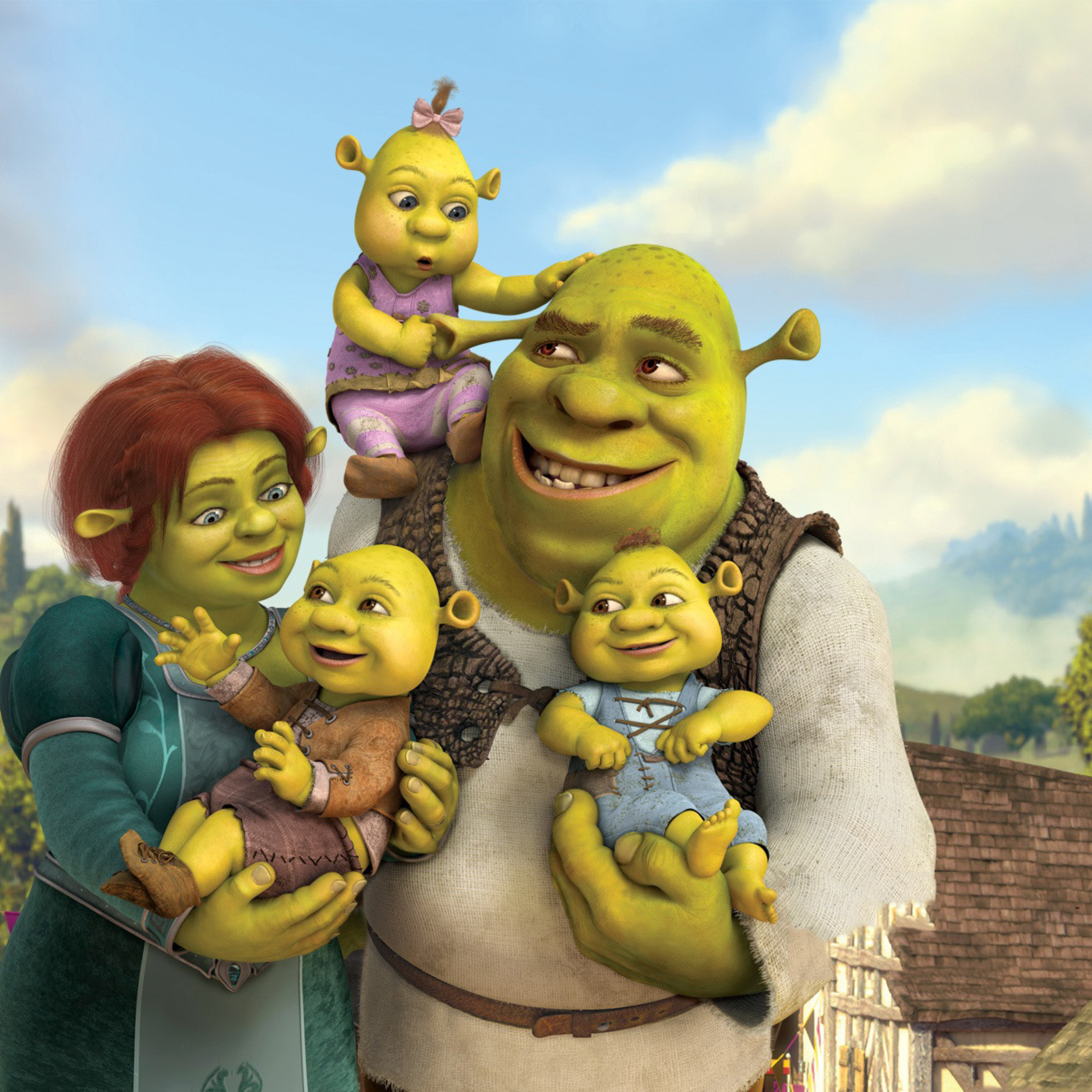 Обои Shrek And Fiona's Babies 2048x2048