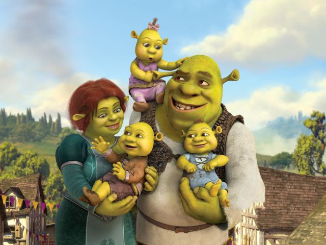 Sfondi Shrek And Fiona's Babies 640x480