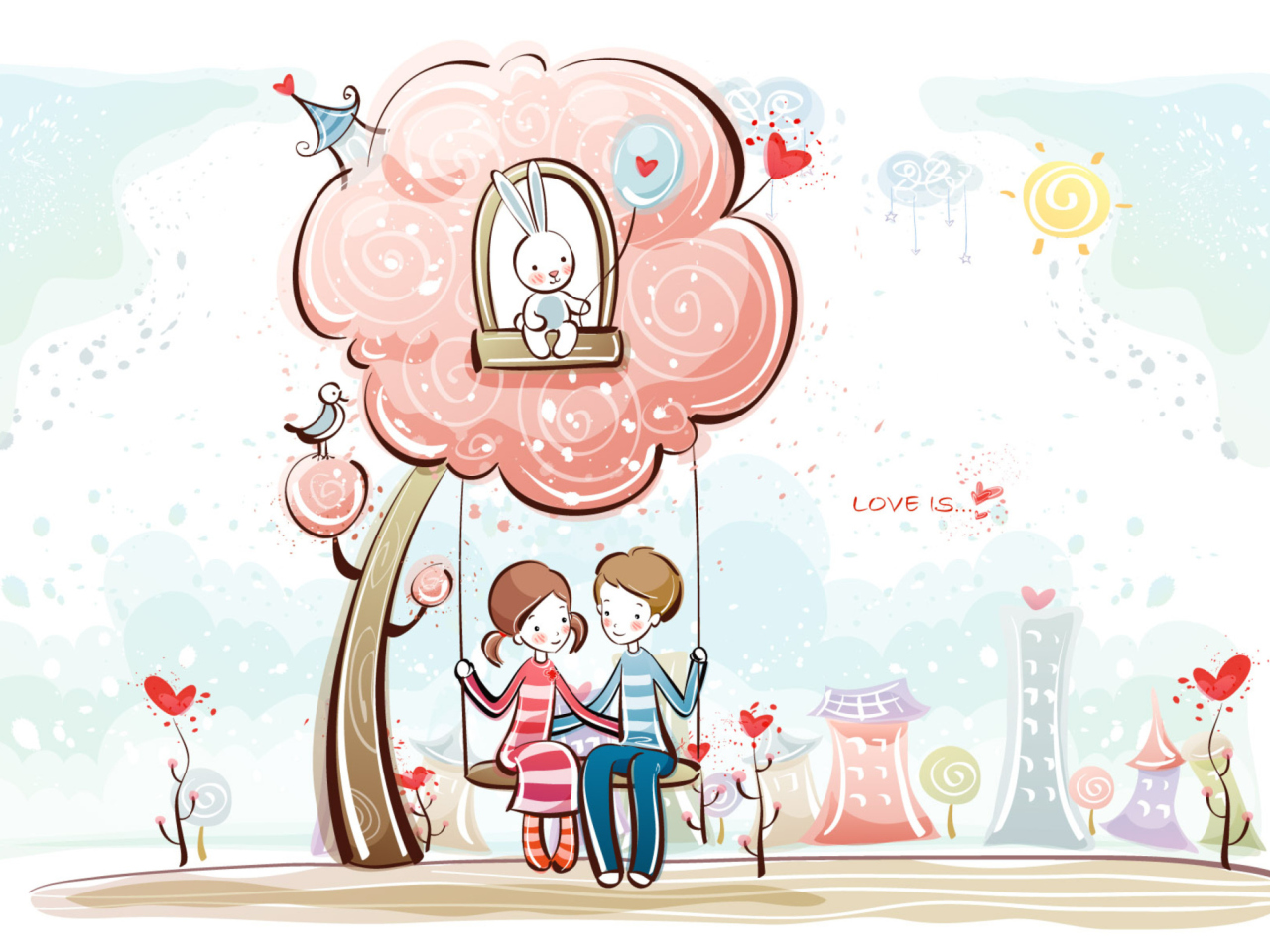 Screenshot №1 pro téma Cartoon Vector Couple 1280x960