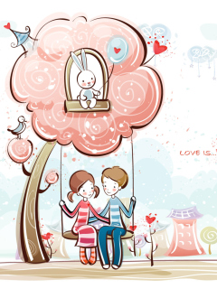 Das Cartoon Vector Couple Wallpaper 240x320