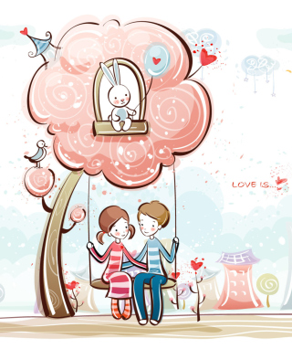Cartoon Vector Couple - Obrázkek zdarma pro Nokia C1-00