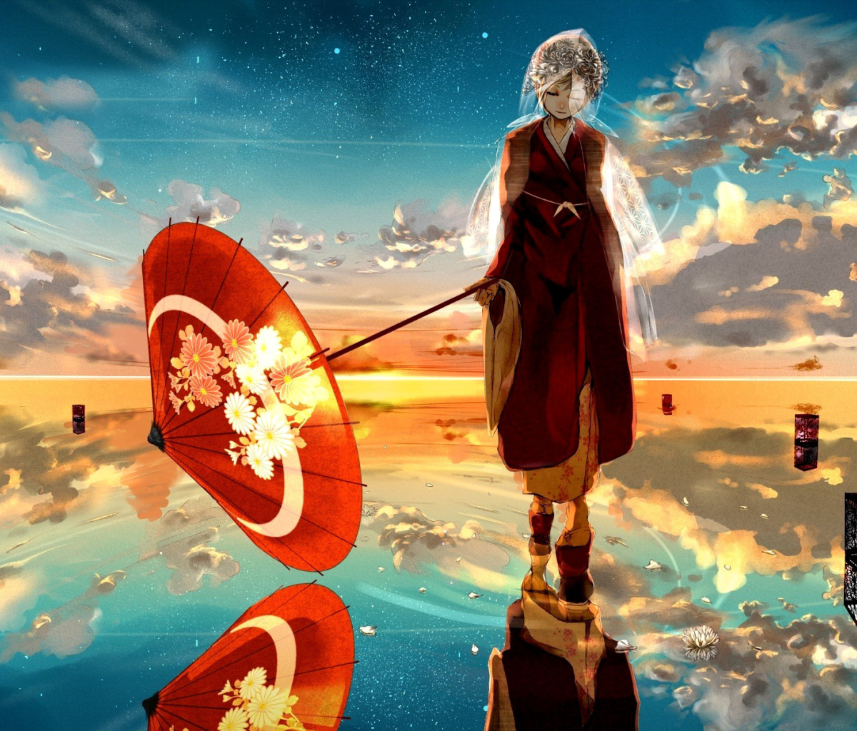 Fondo de pantalla Vocaloid with Umbrella 1200x1024