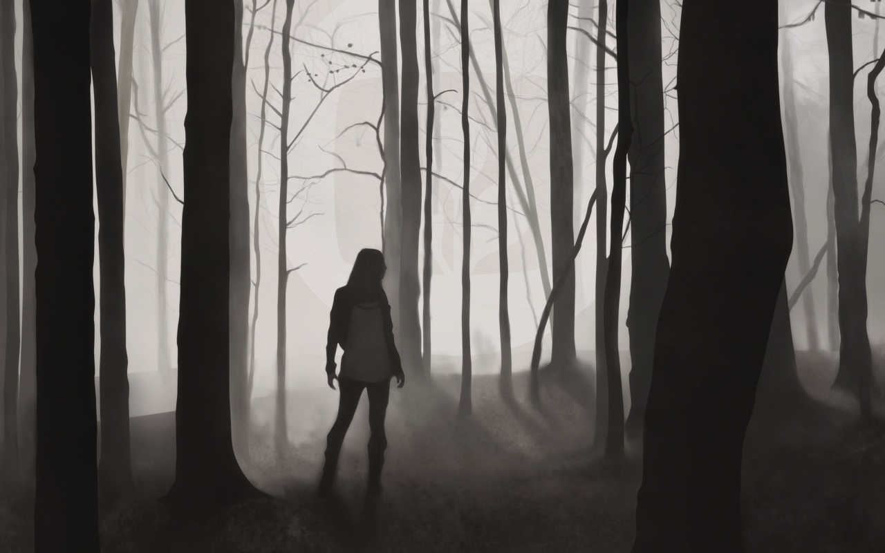 Sfondi Girl In Forest Drawing 1280x800