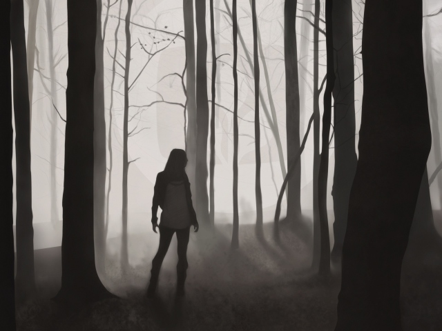 Fondo de pantalla Girl In Forest Drawing 640x480