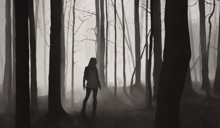 Screenshot №1 pro téma Girl In Forest Drawing