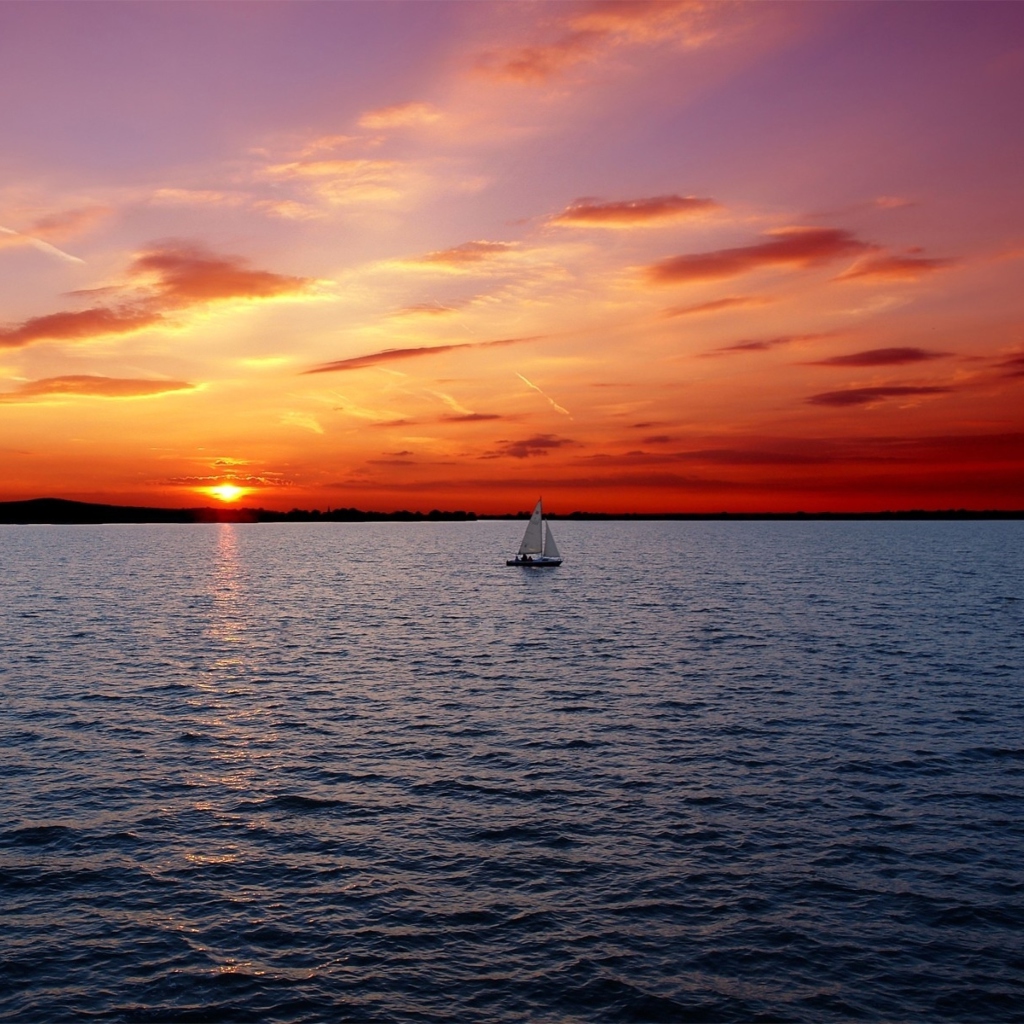 Ship In Sea At Sunset screenshot #1 1024x1024