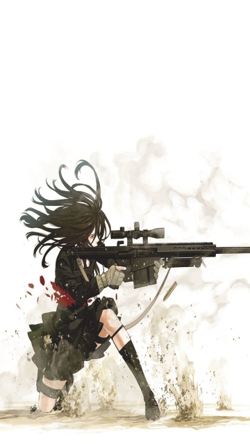 Fondo de pantalla Rifle Anime Sniper 360x640