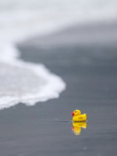 Yellow Rubber Duck At Beach screenshot #1 132x176