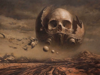 Skull Desert wallpaper 320x240