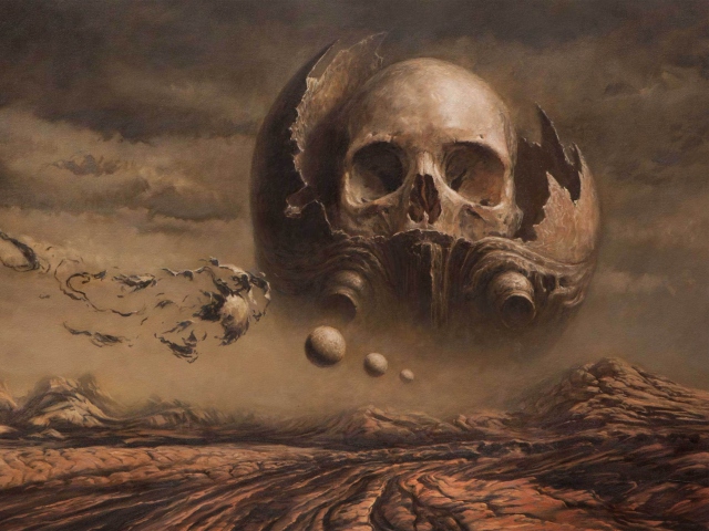Skull Desert wallpaper 640x480