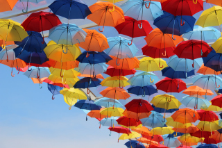 Umbrellas In Sky Background for Android, iPhone and iPad