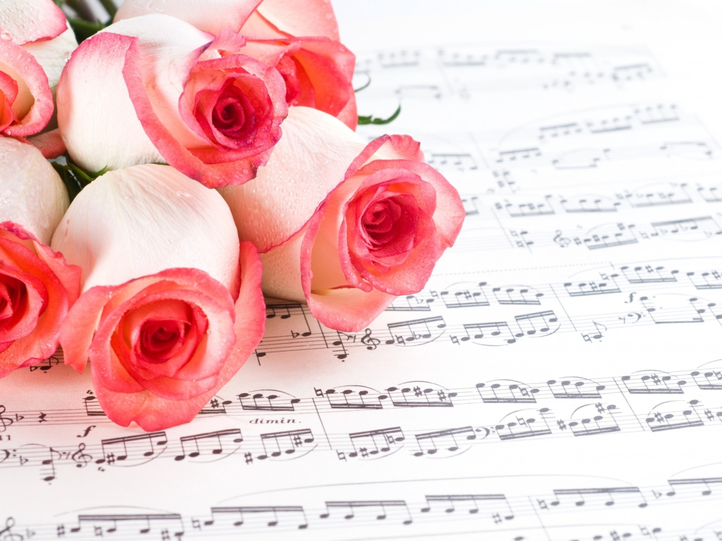 Flowers And Music wallpaper 1024x768