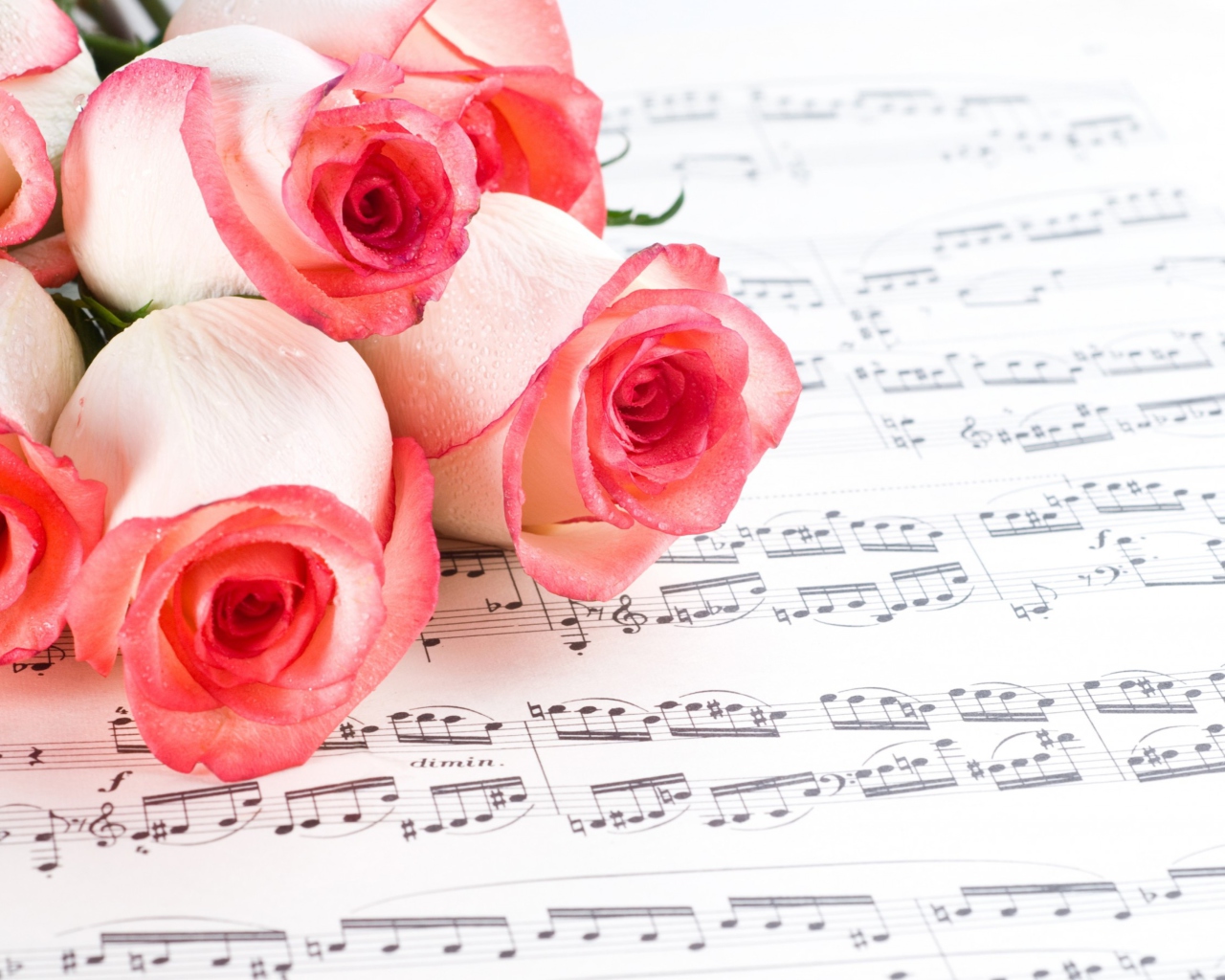 Flowers And Music wallpaper 1280x1024
