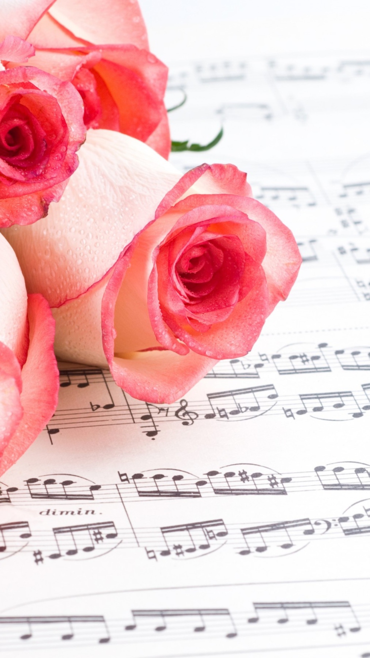 Das Flowers And Music Wallpaper 750x1334