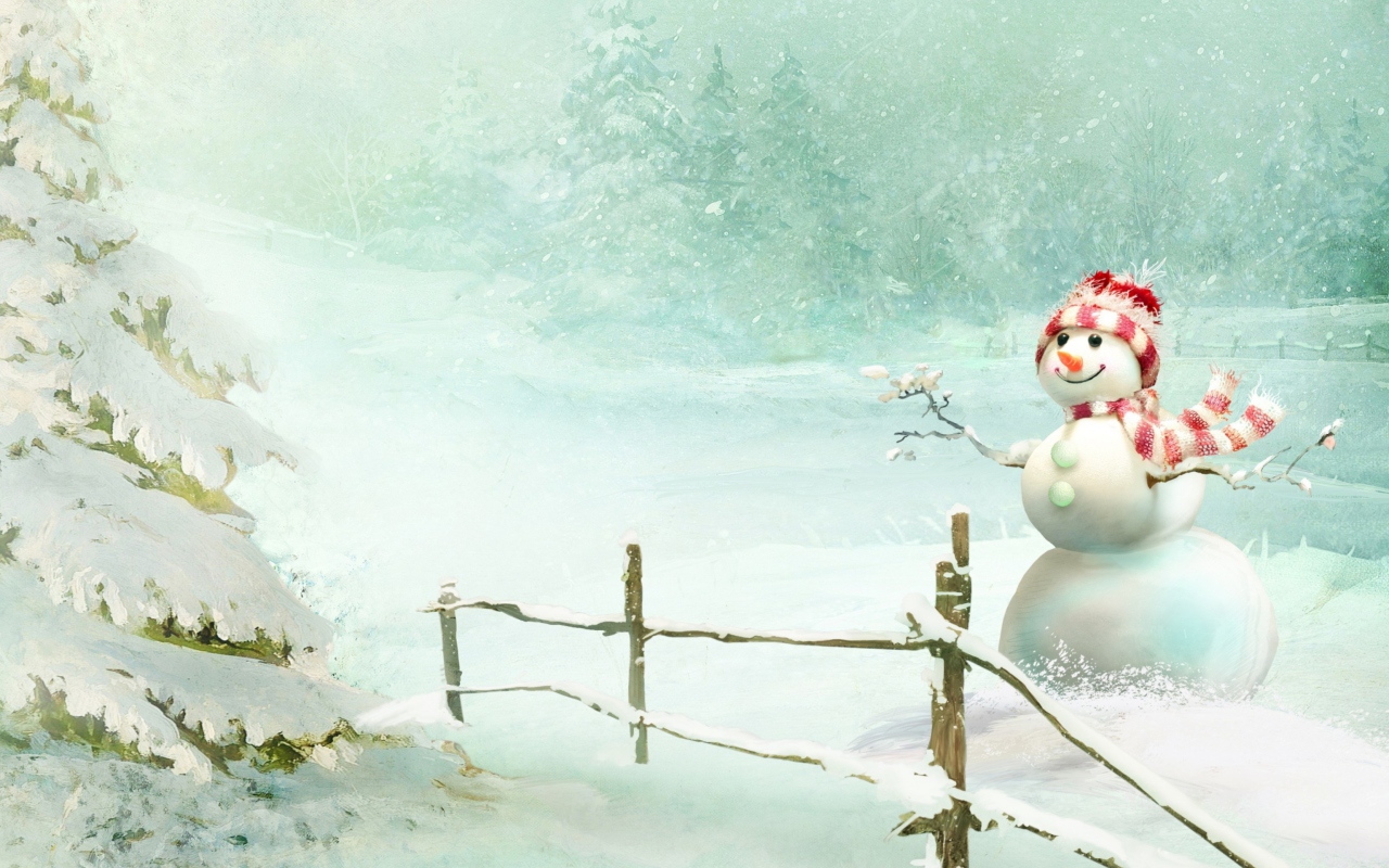 Screenshot №1 pro téma Happy Snowman 1280x800