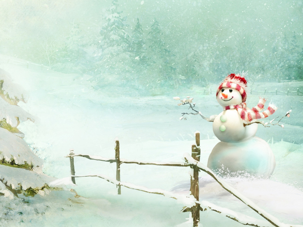 Screenshot №1 pro téma Happy Snowman 1280x960