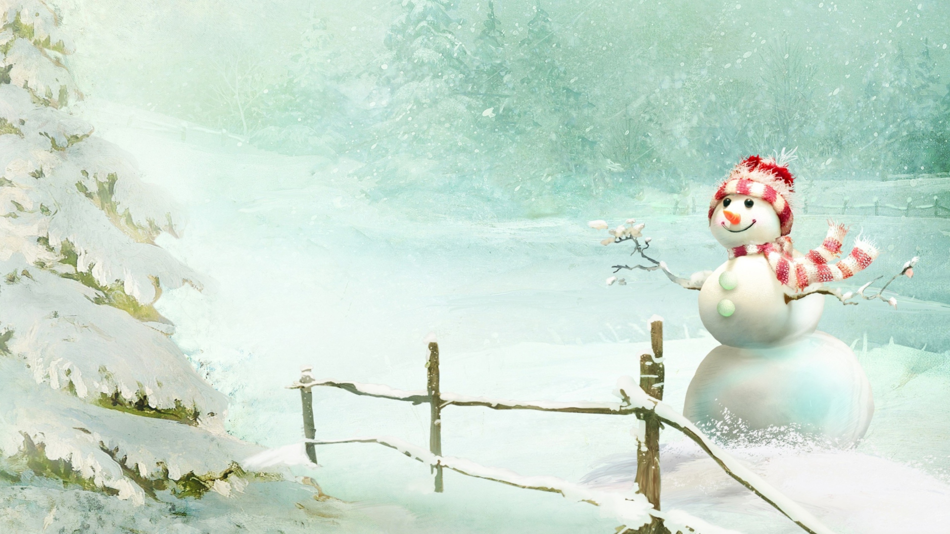 Screenshot №1 pro téma Happy Snowman 1920x1080