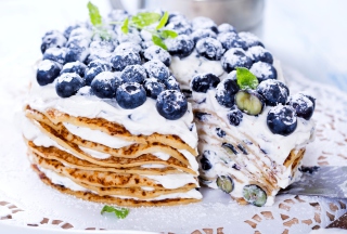 Blueberry And Cream Cake Wallpaper for Android, iPhone and iPad