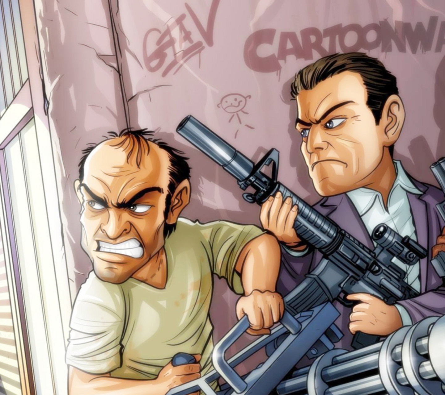 Das GTA Cartoon Wallpaper 1440x1280