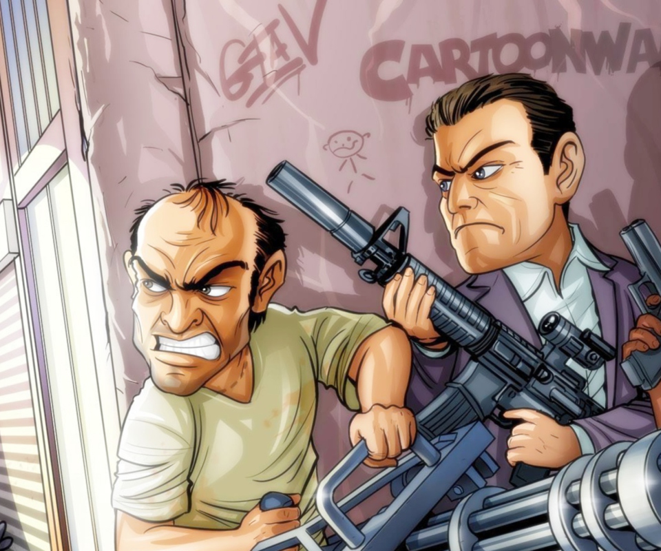 Das GTA Cartoon Wallpaper 960x800