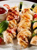 Sfondi Chicken Skewers as Kebab with Sauce 132x176