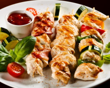 Screenshot №1 pro téma Chicken Skewers as Kebab with Sauce 220x176