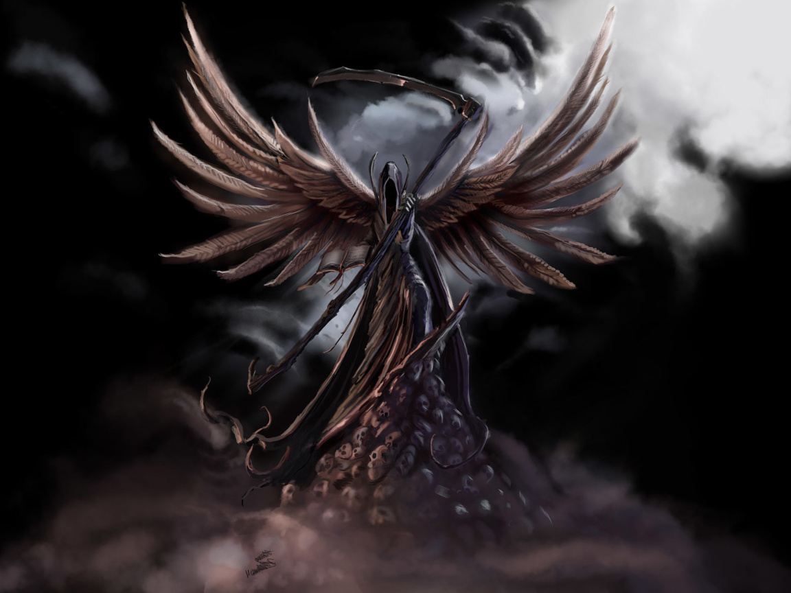 Sfondi Grim Black Angel 1152x864