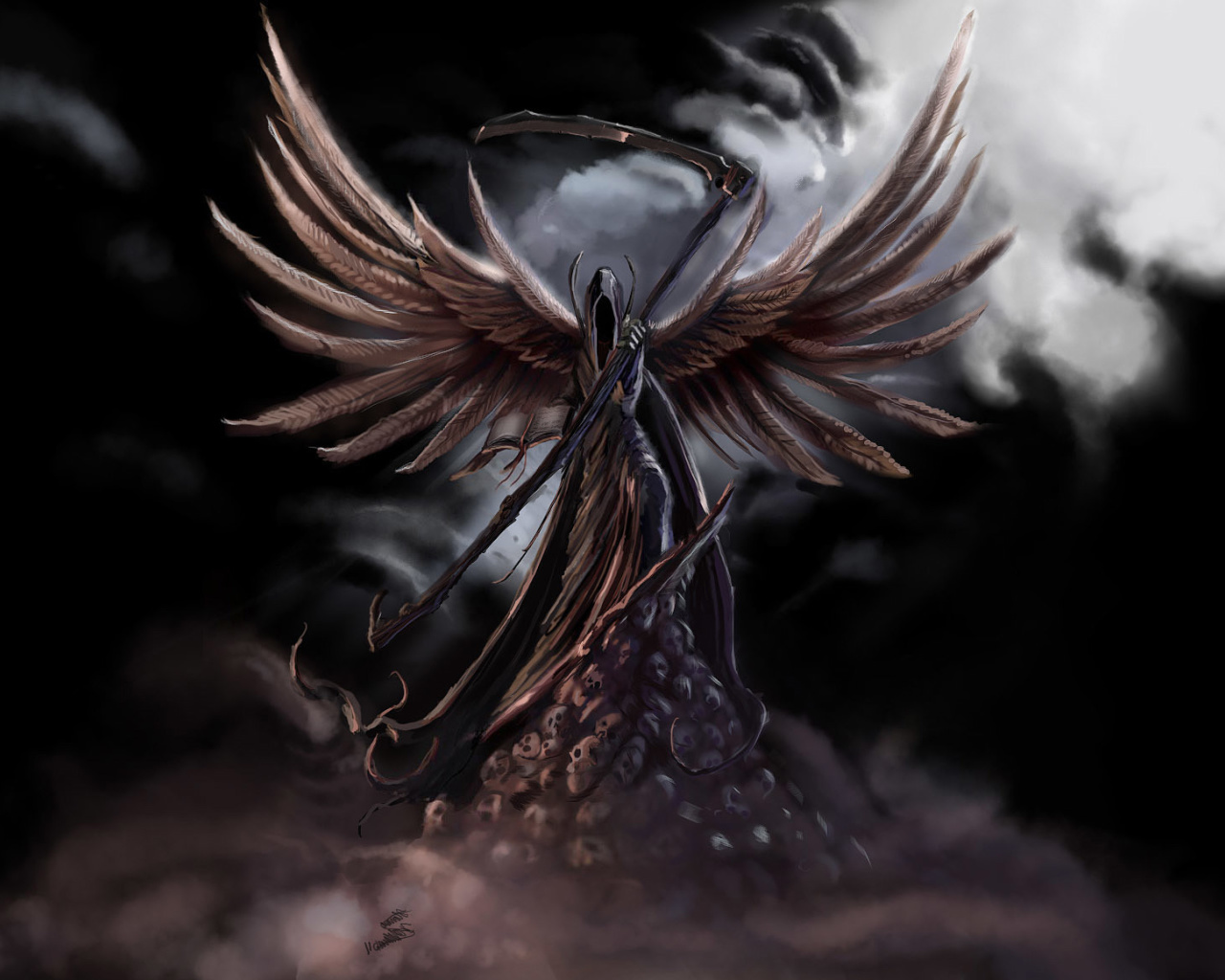 Grim Black Angel wallpaper 1280x1024