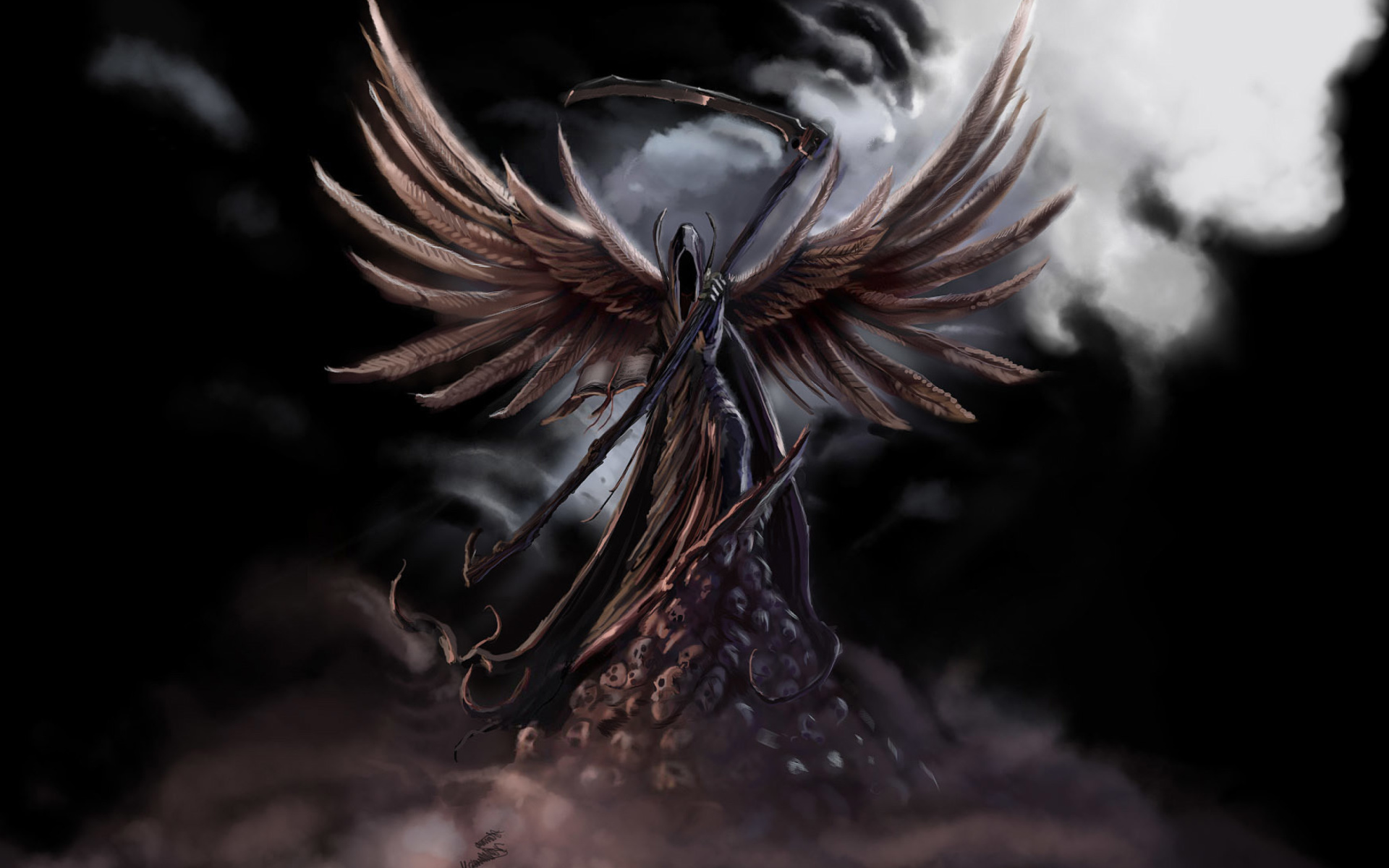 Fondo de pantalla Grim Black Angel 1920x1200