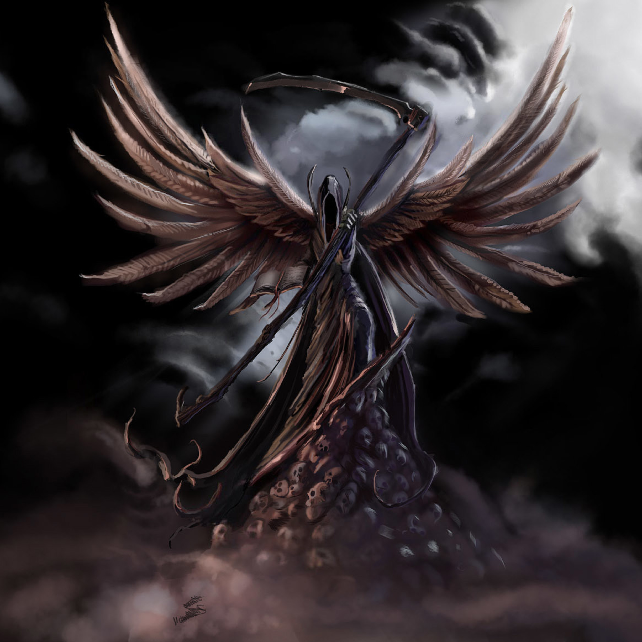 Grim Black Angel wallpaper 2048x2048