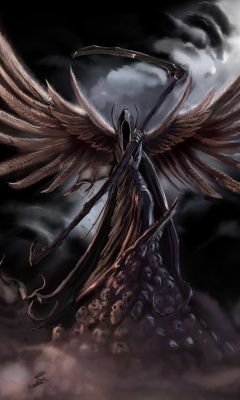 Fondo de pantalla Grim Black Angel 240x400