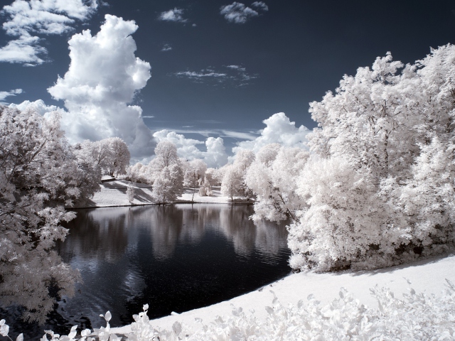 Das Snowy Landscape Wallpaper 640x480